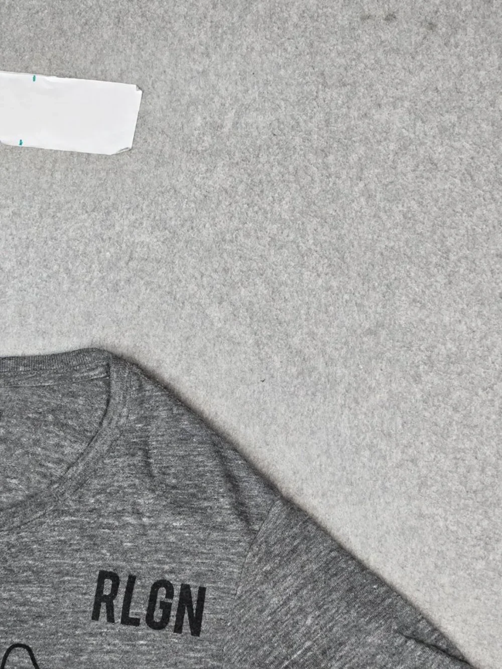 True Religion Men Shirt S Gray Horseshoe Spellout Logo Graphic Print Crew Neck